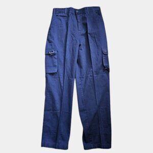 NWT Blue FAST BREAKERS Cotton Cargo Pants Boys Size 28 x 26 Husky